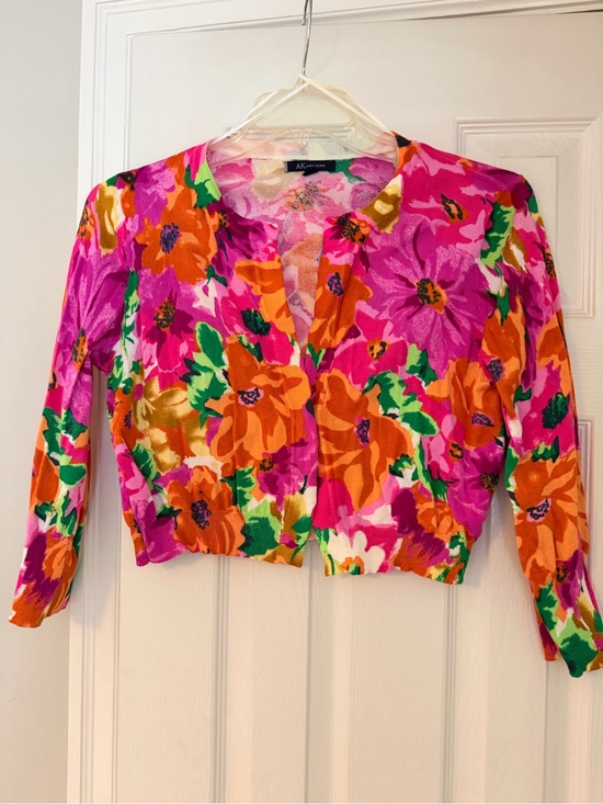 Anne Klein Tops - Anne Klein Pink, Orange & Green Floral Button-Down Top